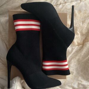 Steve Madden Black and Red Heeled Boots